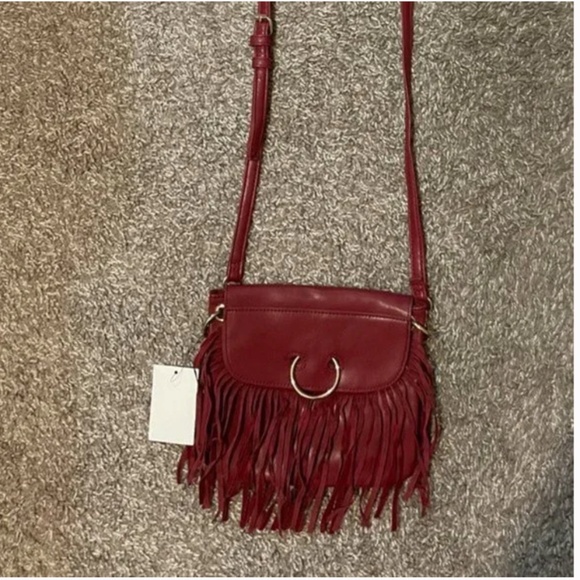 ⭐️ Fringe Boho Peasant Hipster Metal Grunge Hippie Tassel Chic Farm Bag Purse - Picture 2 of 2